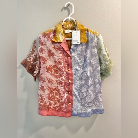 Zimmermann Tops - NWT Zimmermann Dancer Short Sleeve Shirt Size 2P